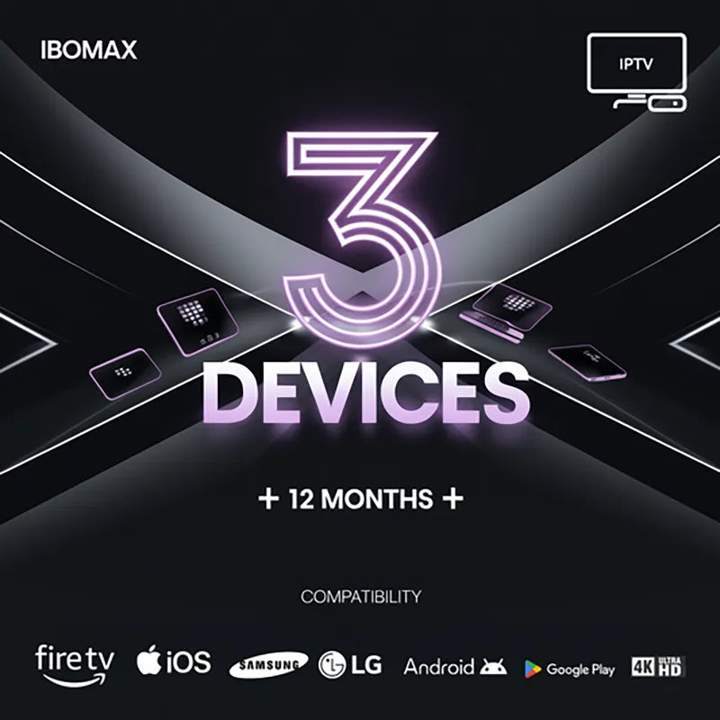 IPTV Subscription 3 Devices — 12 Months
