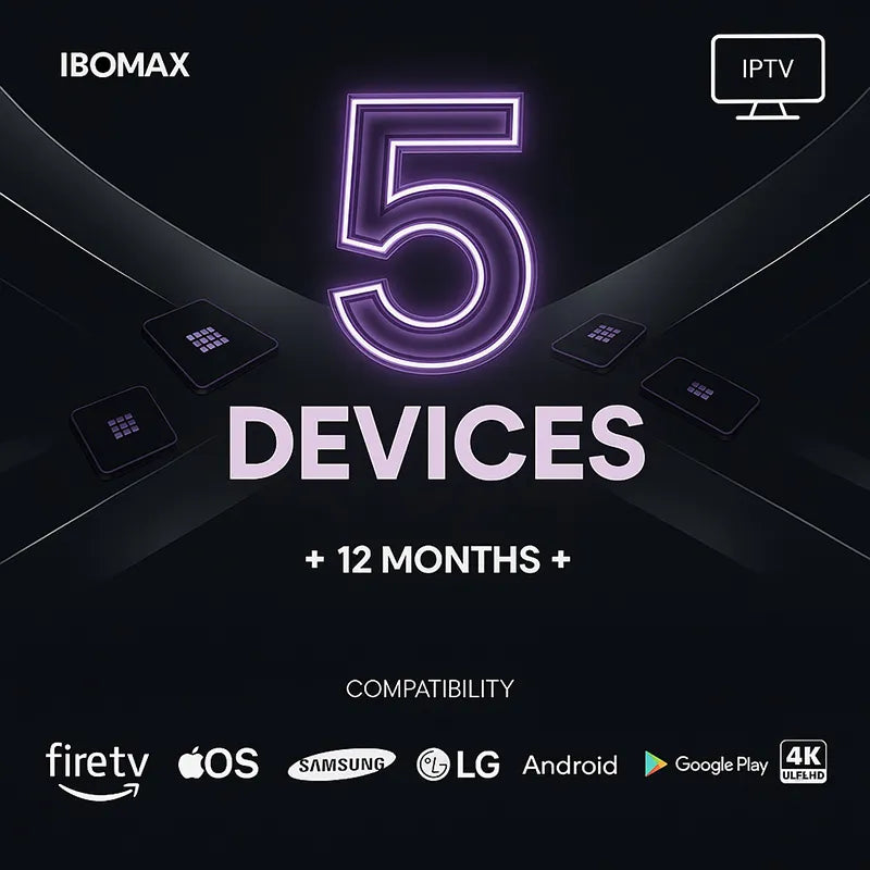 IPTV Subscription 5 Devices — 12 Months