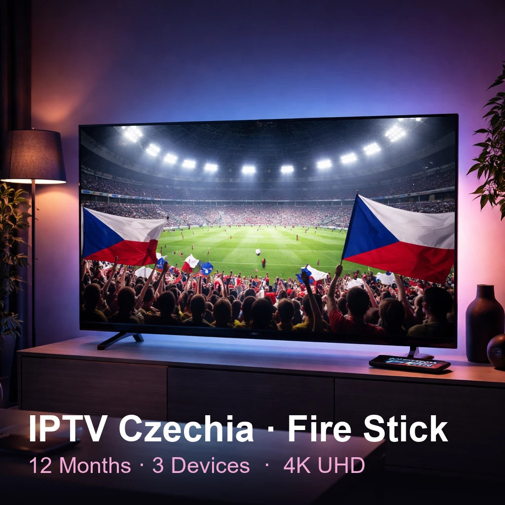 IPTV Czechia for Fire Stick — live TV, sports, movies & series in 4K UHD (12 Months · 3 Devices)