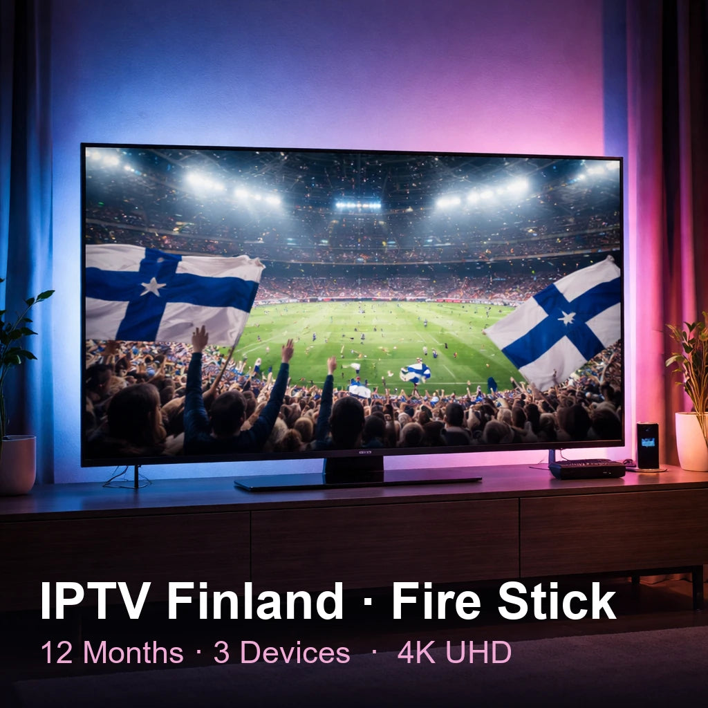 IPTV Finland for Fire Stick — live TV, sports, movies & series in 4K UHD (12 Months · 3 Devices)