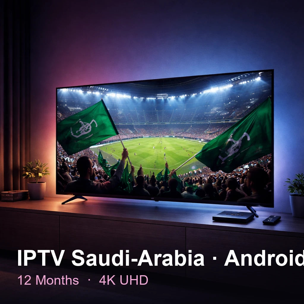 IPTV Saudi Arabia for Android Box — live TV, sports, movies & series in 4K UHD (12 Months)