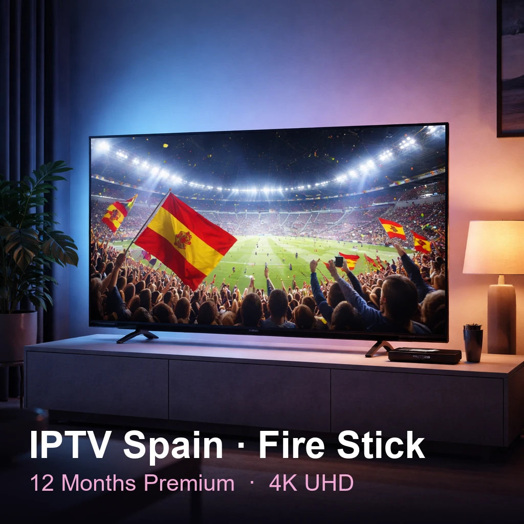 IPTV Spain for Fire Stick — live TV, sports, movies & series in 4K UHD (12 Months Premium)