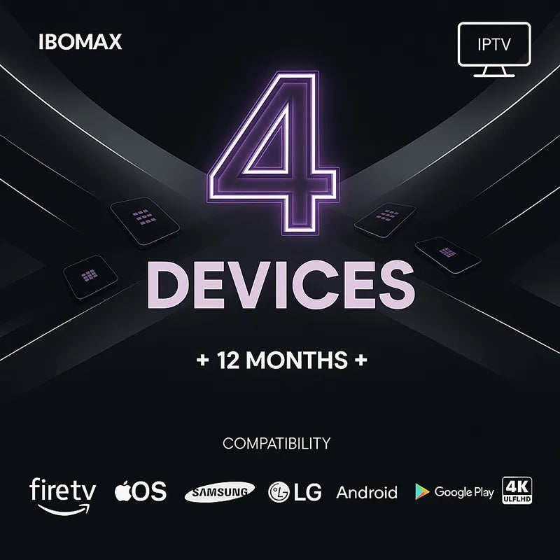 IPTV Subscription 4 Devices — 12 Months