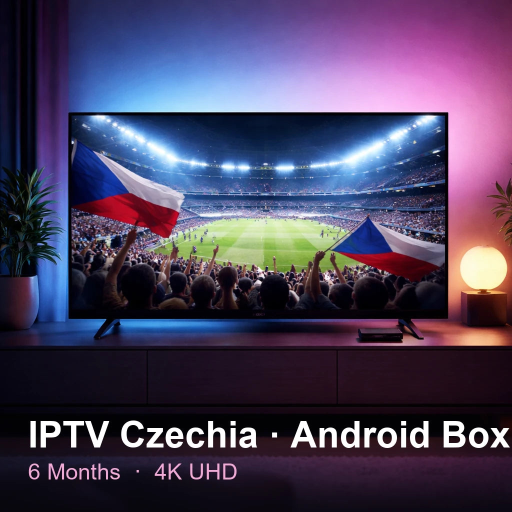 IPTV Czechia for Android Box — live TV, sports, movies & series in 4K UHD (6 Months)