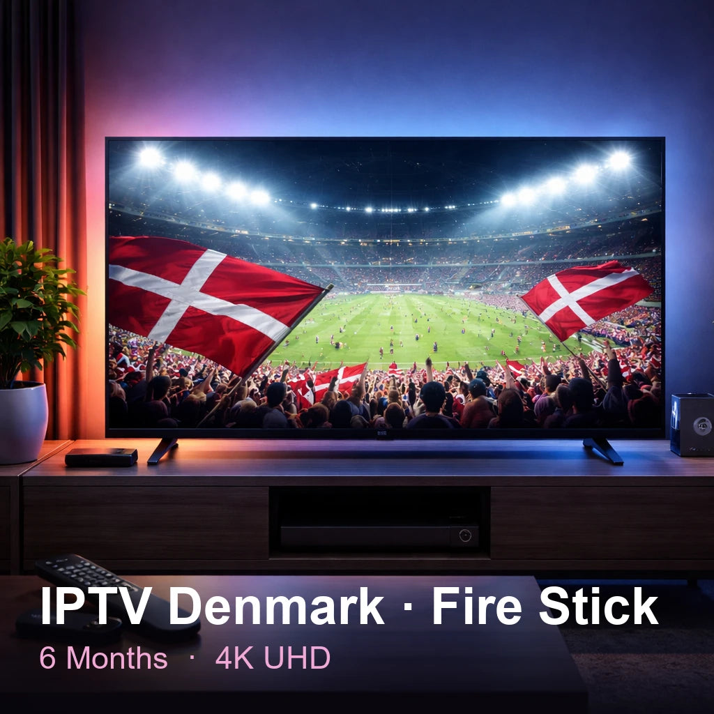 IPTV Denmark for Fire Stick — live TV, sports, movies & series in 4K UHD (6 Months)