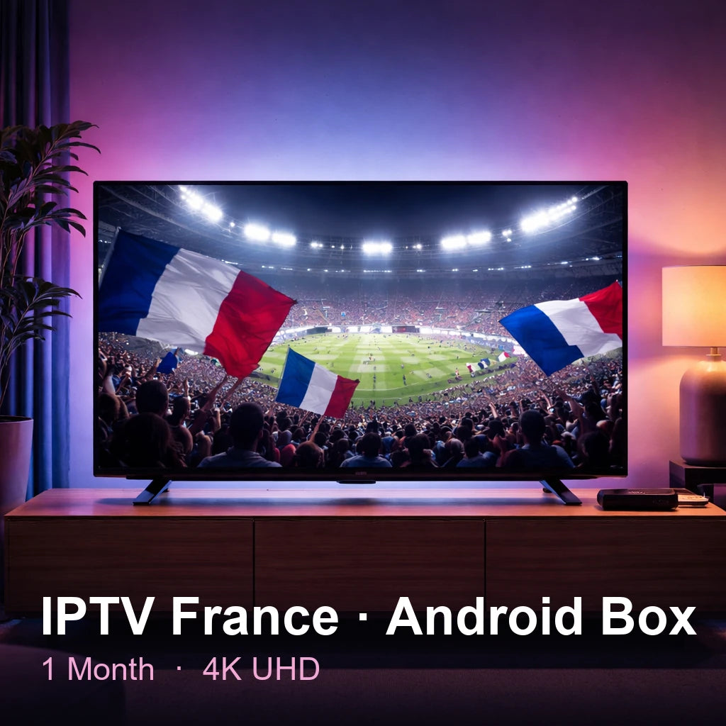 IPTV France for Android Box — live TV, sports, movies & series in 4K UHD (1 Month)