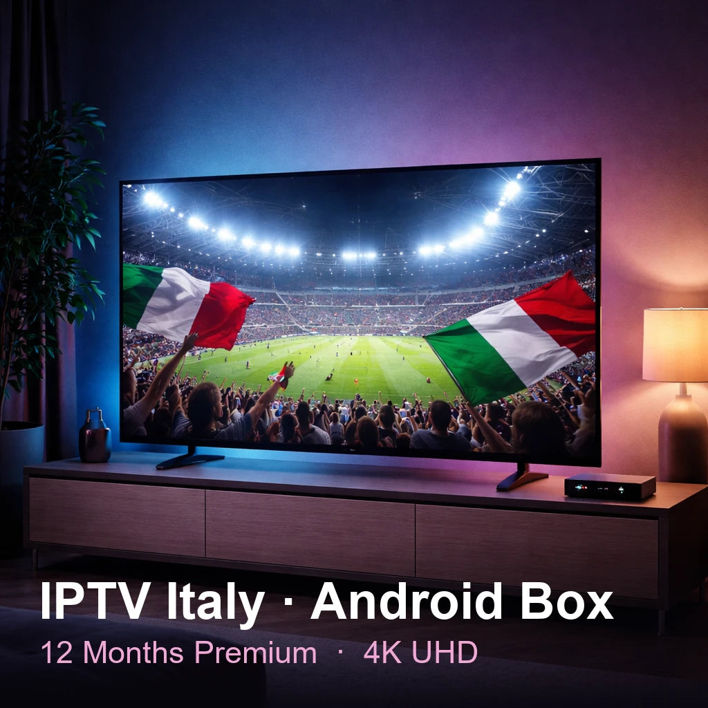 IPTV Italy for Android Box — live TV, sports, movies & series in 4K UHD (12 Months Premium)
