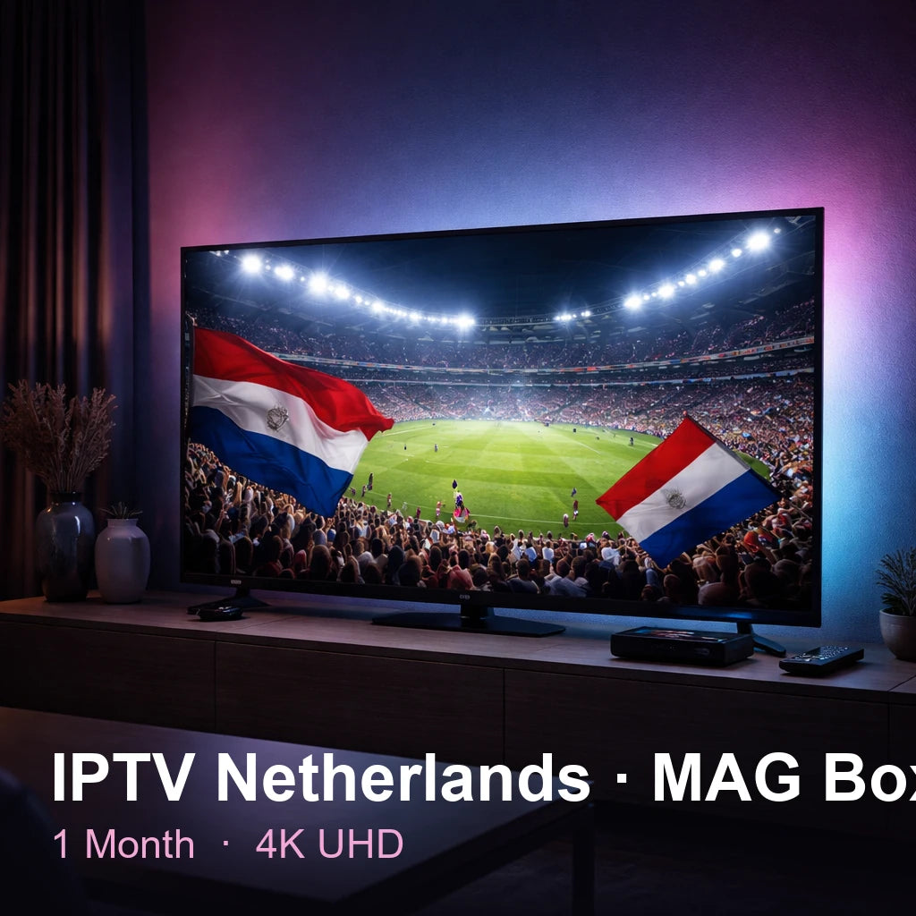IPTV Netherlandsndsnds for MAG Box — live TV, sports, movies & series in 4K UHD (1 Month)