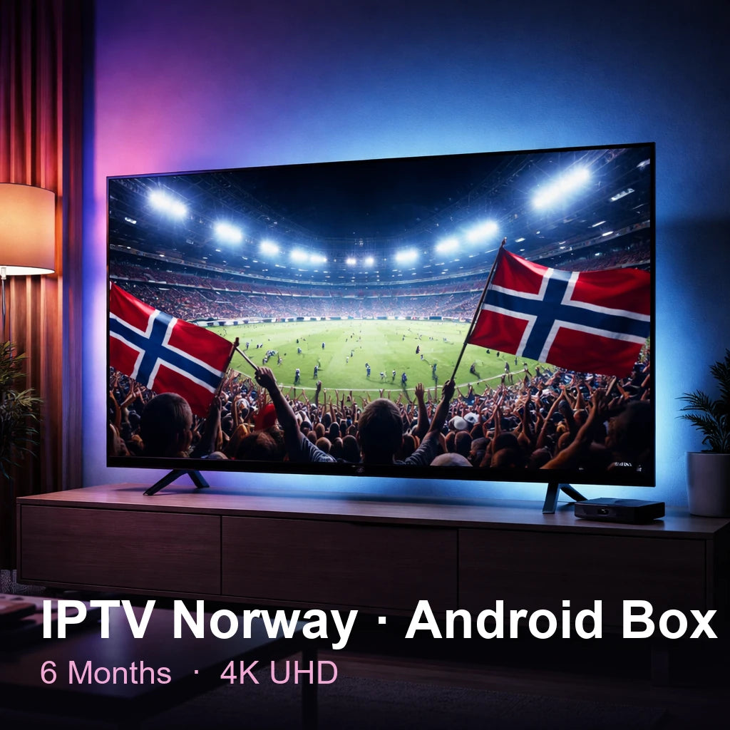 IPTV Norway for Android Box — live TV, sports, movies & series in 4K UHD (6 Months)