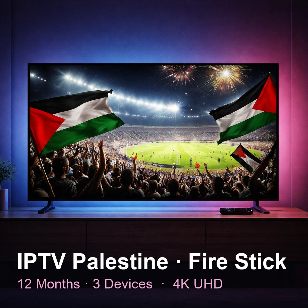 IPTV Palestineee for Fire Stick — live TV, sports, movies & series in 4K UHD (12 Months · 3 Devices)
