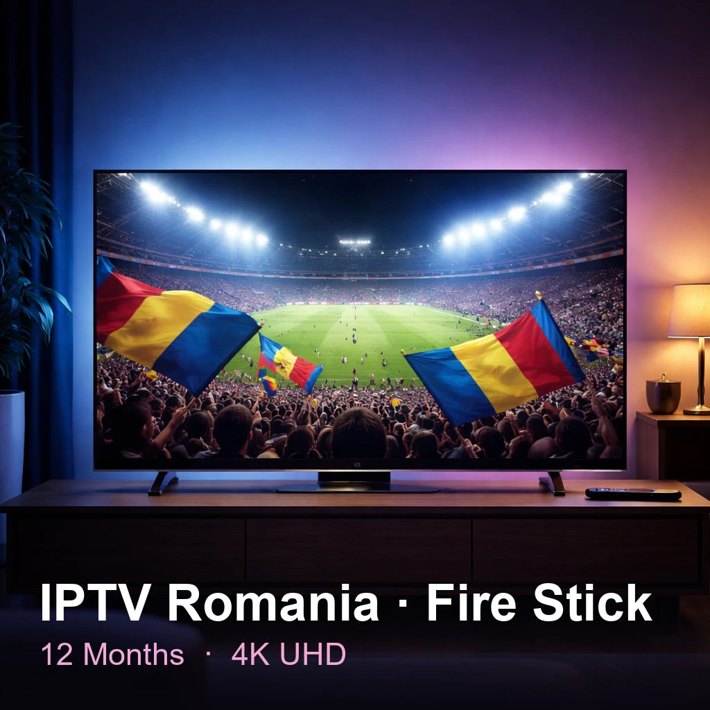 IPTV Romania for Fire Stick — live TV, sports, movies & series in 4K UHD (12 Months)