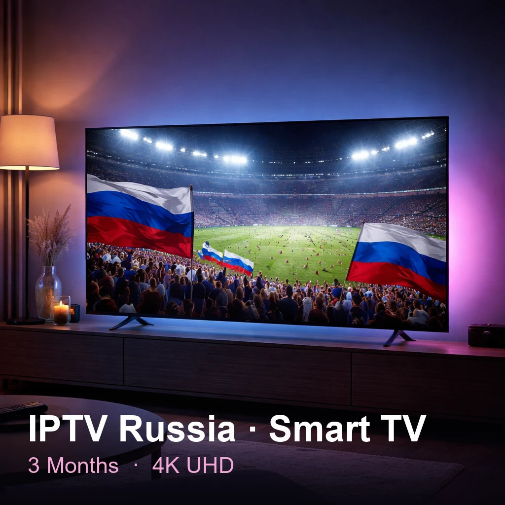 IPTV Russia for Smart TV — live TV, sports, movies & series in 4K UHD (3 Months)