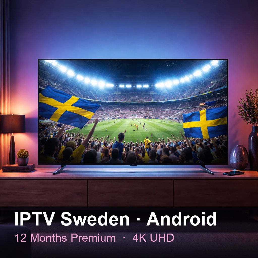IPTV Sweden for Android — live TV, sports, movies & series in 4K UHD (12 Months Premium)