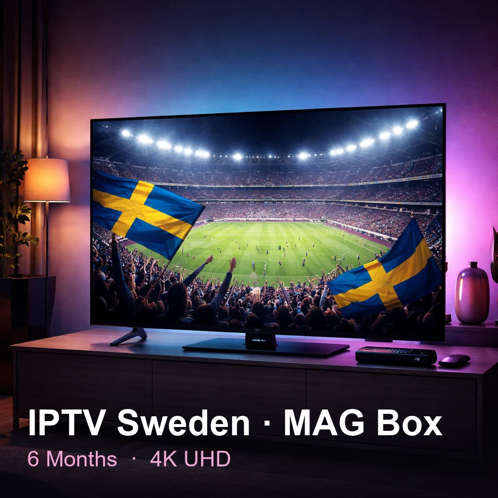IPTV Sweden for MAG Box — live TV, sports, movies & series in 4K UHD (6 Months)