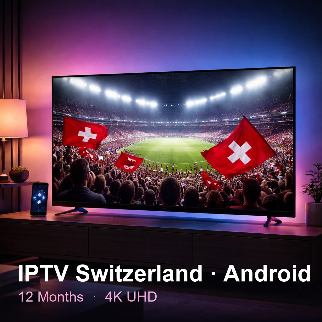 IPTV Switzerlandandand for Android — live TV, sports, movies & series in 4K UHD (12 Months)