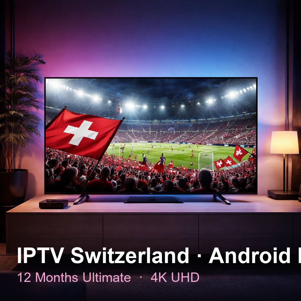 IPTV Switzerlandandand for Android Box — live TV, sports, movies & series in 4K UHD (12 Months Ultimate)