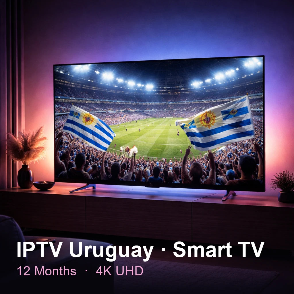IPTV Uruguay for Smart TV — live TV, sports, movies & series in 4K UHD (12 Months)