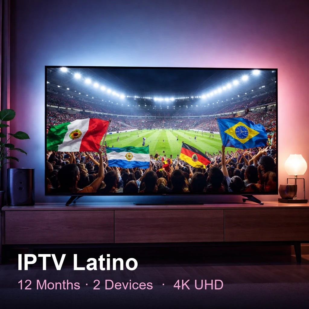 IPTV Latino — live TV, sports, movies & series in 4K UHD (12 Months · 2 Devices)
