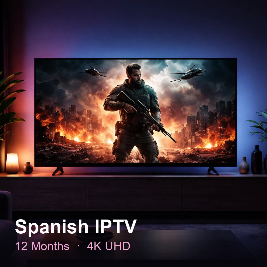 Spanish IPTV — live TV, sports, movies & series in 4K UHD (12 Months)