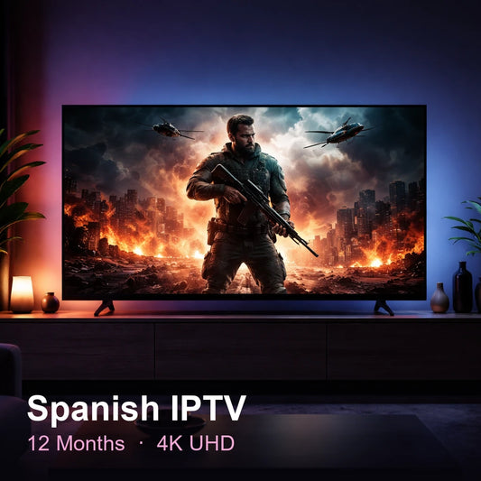 Spanish IPTV — live TV, sports, movies & series in 4K UHD (12 Months)