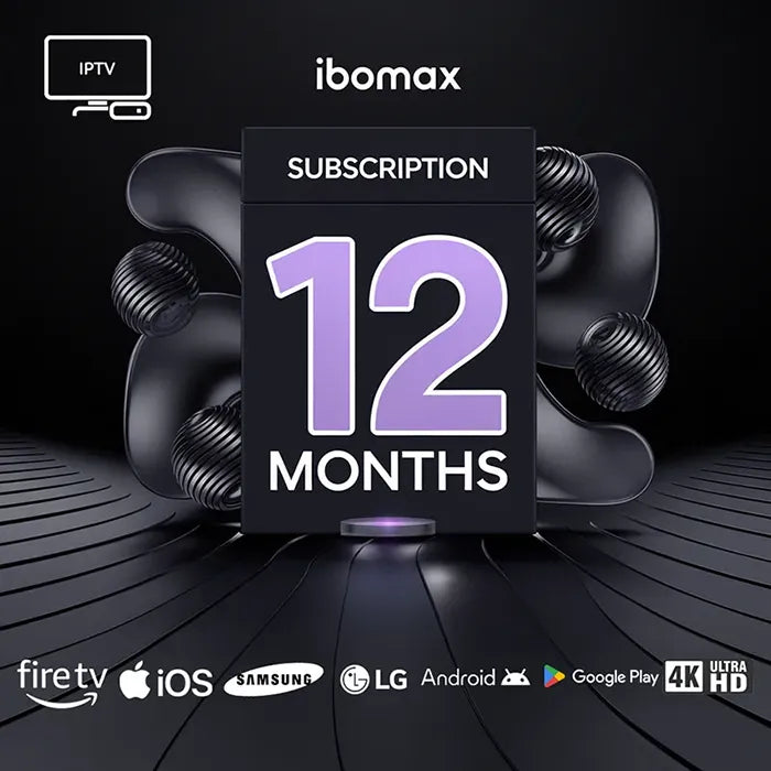 12 Month IPTV Subscription — IBOMAX PRO