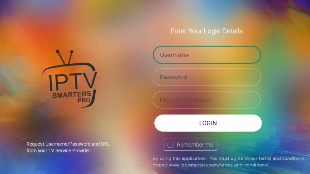 Roku device displaying IPTV Smarters Pro interface