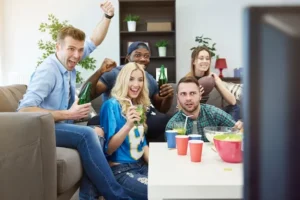 People watching IPTV match